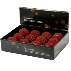 KAEMINGK Lot de 12 boules de Noël (D80 mm) Reflet d'or Bordeaux Discount