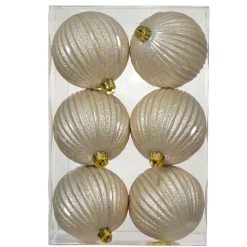 KAEMINGK Lot de 6 boules de Noël (D80 mm) Glitter Perle Best