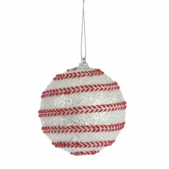 KOOPMAN Lot de 12 boules de Noël (D80 mm) Venusa Rouge Outlet