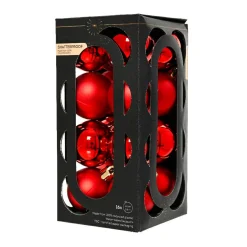 KAEMINGK Lot de 16 boules de Noël (D40 mm) Aravis Rouge Clearance