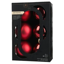 KAEMINGK Lot de 6 boules de Noël (D80 mm) Aravis Bordeaux Sale