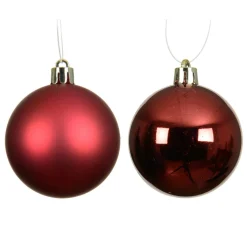 KAEMINGK Lot de 6 boules de Noël (D80 mm) Aravis Bordeaux Sale