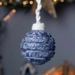 KAEMINGK Lot de 3 boules de Noël (D80 mm) en verre Silva Bleu nuit Online