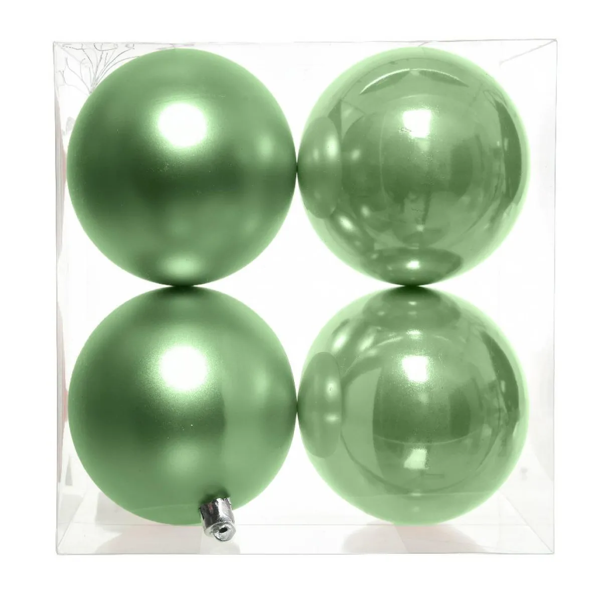 KAEMINGK Lot de 4 boules de Noël (D100 mm) Aravis Vert matcha Hot