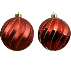 KAEMINGK Lot de 6 boules de Noël (D80 mm) Glam chic Rouge Best