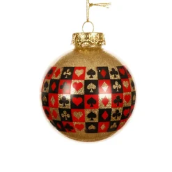KAEMINGK Lot de 12 boules de Noël (D80 mm) As de pique Or Clearance