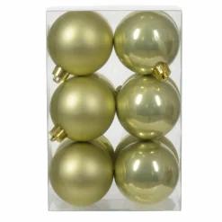 KAEMINGK Lot de 12 boules de Noël (D60 mm) Alpine Pistache Discount
