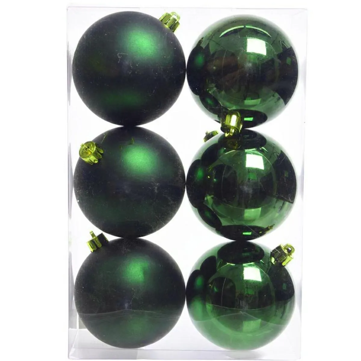 KAEMINGK Lot de 6 boules de Noël (D80 mm) Aravis Vert sapin Best