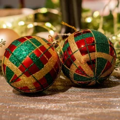 KAEMINGK Lot de 12 boules de Noël (D80 mm) kity Rouge Clearance