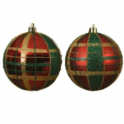 KAEMINGK Lot de 12 boules de Noël (D80 mm) kity Rouge Clearance