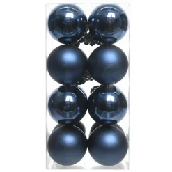 KAEMINGK Lot de 16 boules de Noël (D40 mm) Aravis Bleu nuit Hot