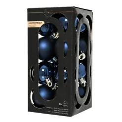 KAEMINGK Lot de 16 boules de Noël (D40 mm) Aravis Bleu nuit Hot