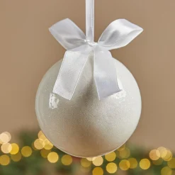 JJA Lot de 14 boules de Noël (D150 mm) Darling Blanc Discount