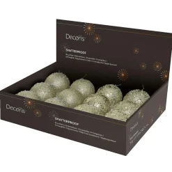 KAEMINGK Lot de 12 boules de Noël (D100 mm) Pluie de diamants Champagne Or