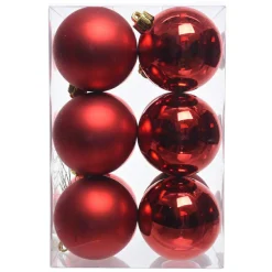 KAEMINGK Lot de 12 boules de Noël (D60 mm) Aravis Bordeaux Outlet