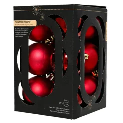 KAEMINGK Lot de 12 boules de Noël (D60 mm) Aravis Bordeaux Outlet