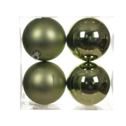 KAEMINGK Lot de 4 boules de Noël (D100 mm) Aravis Vert romarin