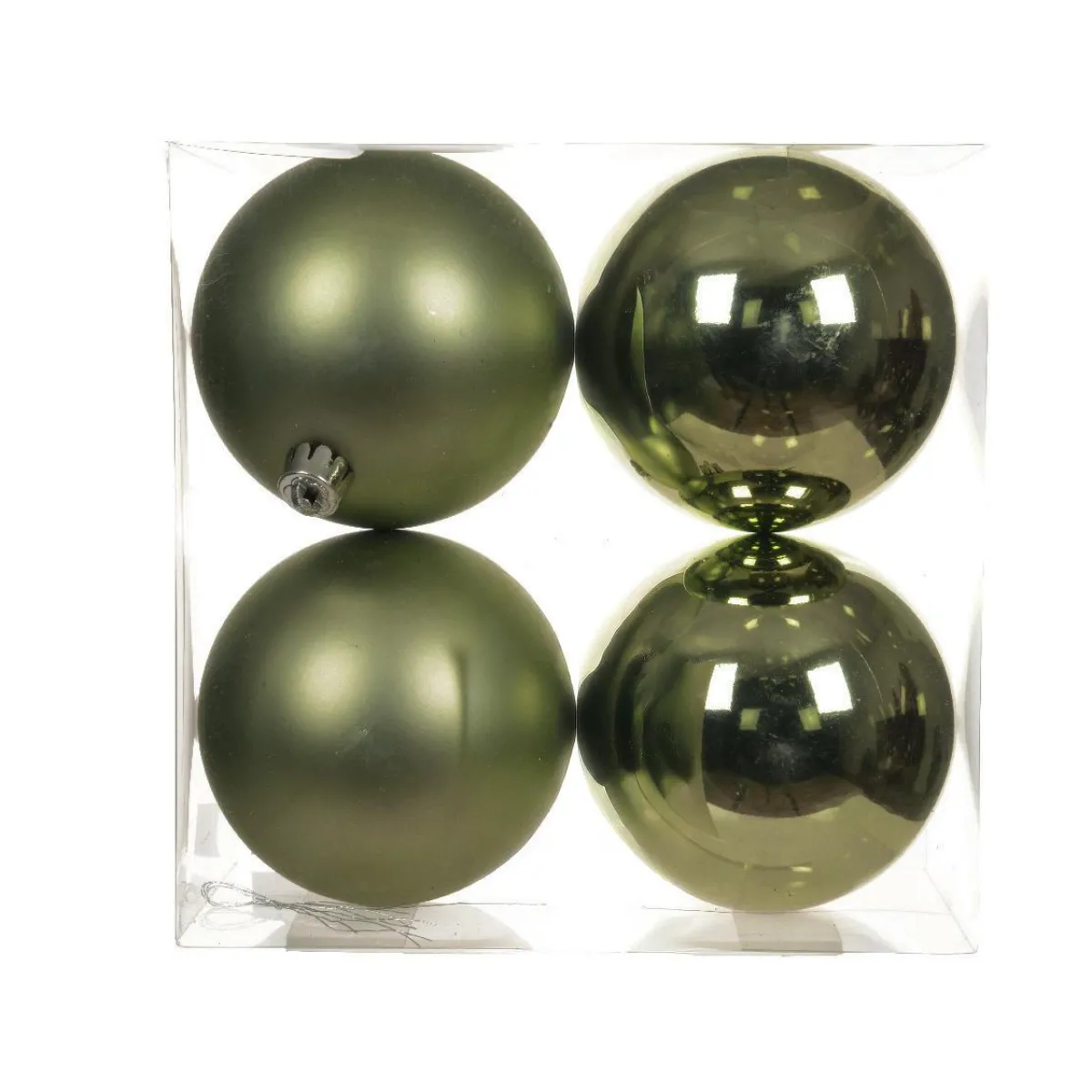 KAEMINGK Lot de 4 boules de Noël (D100 mm) Aravis Vert romarin
