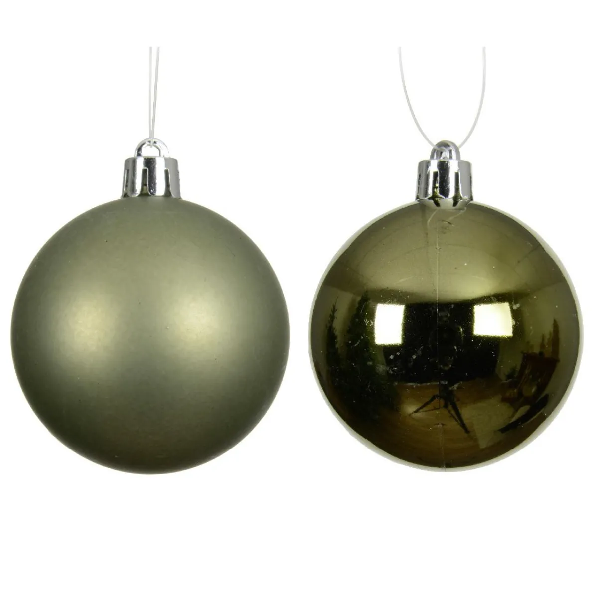 KAEMINGK Lot de 4 boules de Noël (D100 mm) Aravis Vert romarin