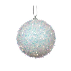 KAEMINGK Lot de 12 boules de Noël (D80 mm) Sequins irisé Blanc Online