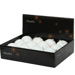 KAEMINGK Lot de 12 boules de Noël (D80 mm) Sequins irisé Blanc Online