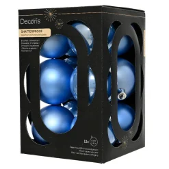 KAEMINGK Lot de 12 boules de Noël (D60 mm) Aravis Bleu Ciel Discount