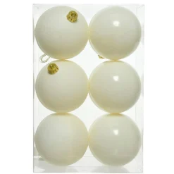 KAEMINGK Lot de 12 boules de Noël (D60 mm) Aravis Blanc laine Hot