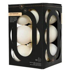 KAEMINGK Lot de 12 boules de Noël (D60 mm) Aravis Blanc laine Hot