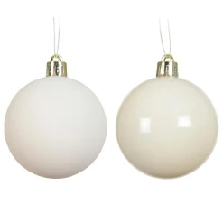 KAEMINGK Lot de 12 boules de Noël (D60 mm) Aravis Blanc laine Hot