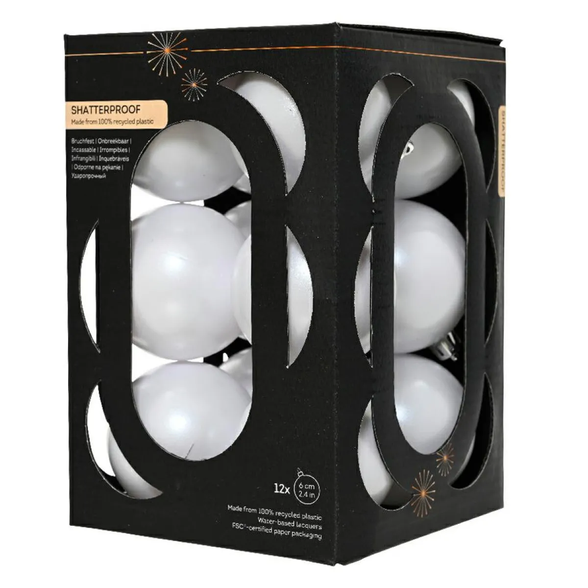 KAEMINGK Lot de 12 boules de Noël (D60 mm) Aravis Blanc Online