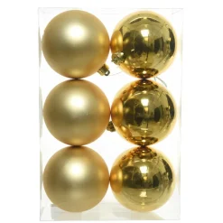 KAEMINGK Lot de 6 boules de Noël (D80 mm) Aravis Or Discount