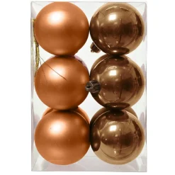 KAEMINGK Lot de 12 boules de Noël (D60 mm) Aravis Cognac Hot