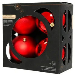 KAEMINGK Lot de 4 boules de Noël (D100 mm) Aravis Rouge Online