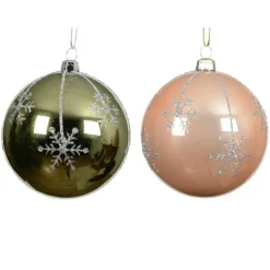 KAEMINGK Lot de 12 boules de Noël (D80 mm) Megève et Pêche Vert romarin Online