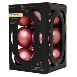 KAEMINGK Lot de 12 boules de Noël (D60 mm) Aravis Vieux rose New
