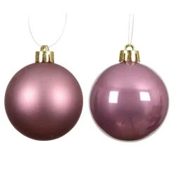 KAEMINGK Lot de 12 boules de Noël (D60 mm) Aravis Vieux rose New