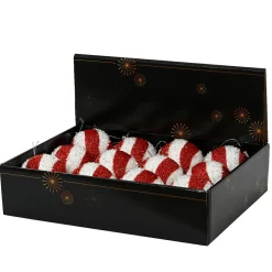 KAEMINGK Lot de 12 boules de Noël (D80 mm) Spiralis Rouge Online