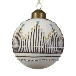 KAEMINGK Lot de 3 boules de Noël (D80 mm) en verre Sil Blanc Best
