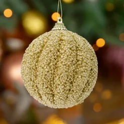 KAEMINGK Lot de 12 boules de Noël (D80 mm) Etincelle Or Online