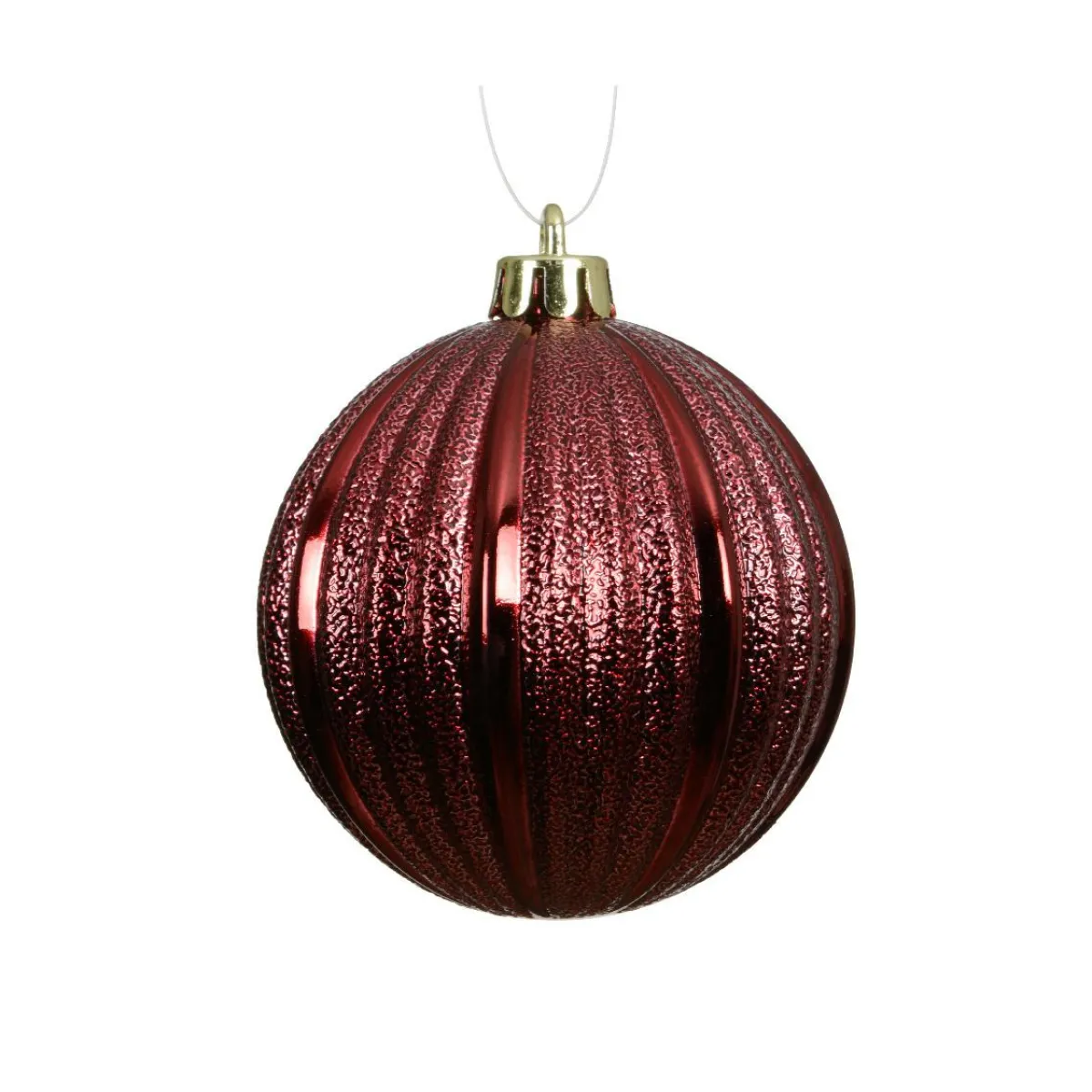 KAEMINGK Lot de 6 Boules de Noël (D80 mm) Glitter Bordeaux Discount