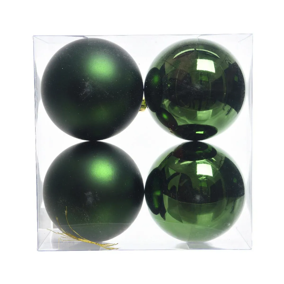 KAEMINGK Lot de 4 boules de Noël (D100 mm) Aravis Vert sapin Best