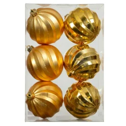 KAEMINGK Lot de 6 boules de Noël (D80 mm) Glam chic Or Best