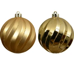 KAEMINGK Lot de 6 boules de Noël (D80 mm) Glam chic Or Best
