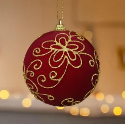 KAEMINGK Lot de 12 boules de Noël (D100 mm) Château et or Bordeaux Outlet