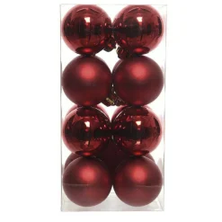 KAEMINGK Lot de 16 boules de Noël (D40 mm) Aravis Bordeaux