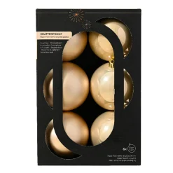 KAEMINGK Lot de 6 boules de Noël (D80 mm) Aravis Perle