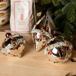 KAEMINGK Lot de 3 boules de Noël (D80 mm) en verre Ornéla Argent Outlet