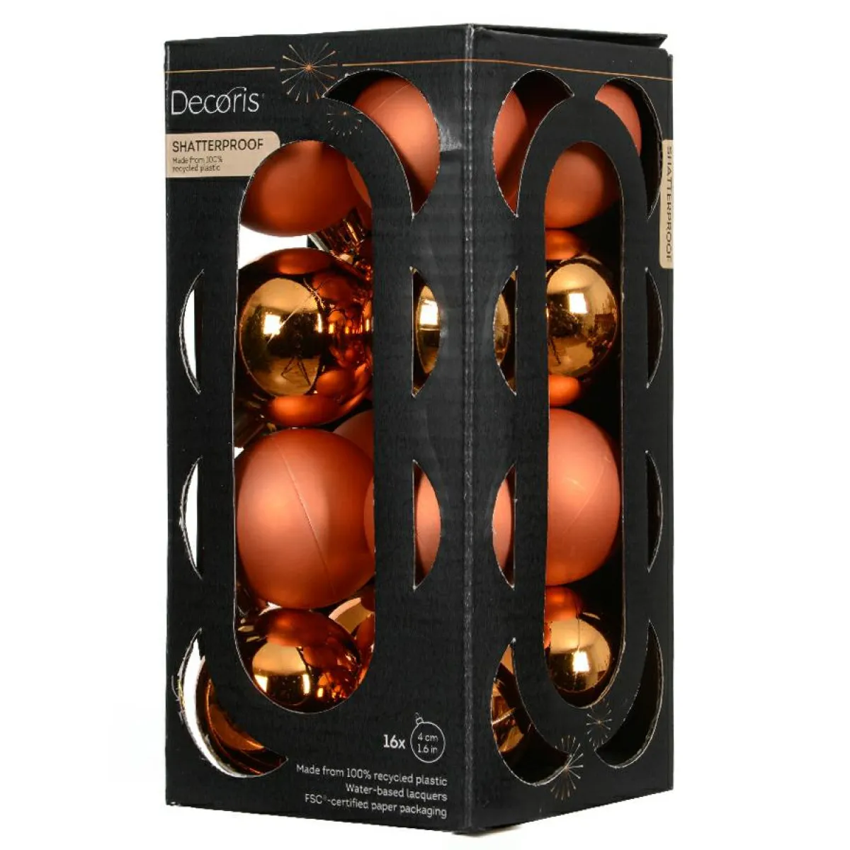 KAEMINGK Lot de 16 boules de Noël (D40 mm) Aravis Orange Sale