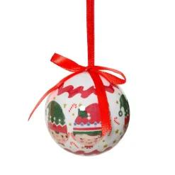 KAEMINGK Lot de 7 boules de Noël (D60 mm) Petits Lutins de Noël Blanc et Rouge Clearance