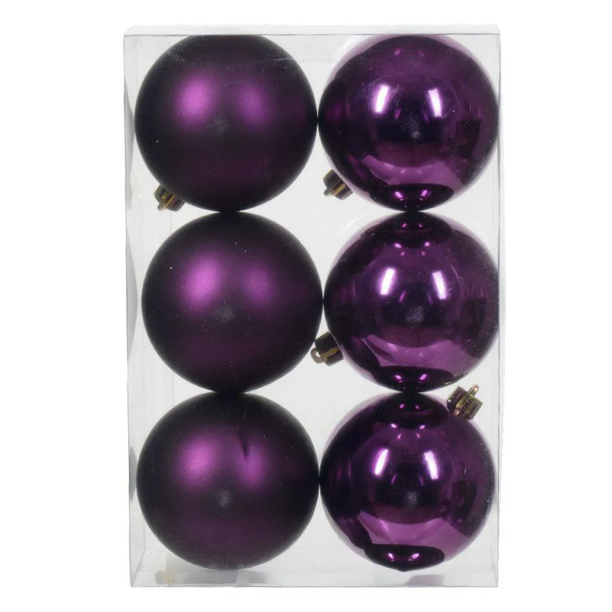KAEMINGK Lot de 6 boules de Noël (D80 mm) Aravis Figue Violet Online